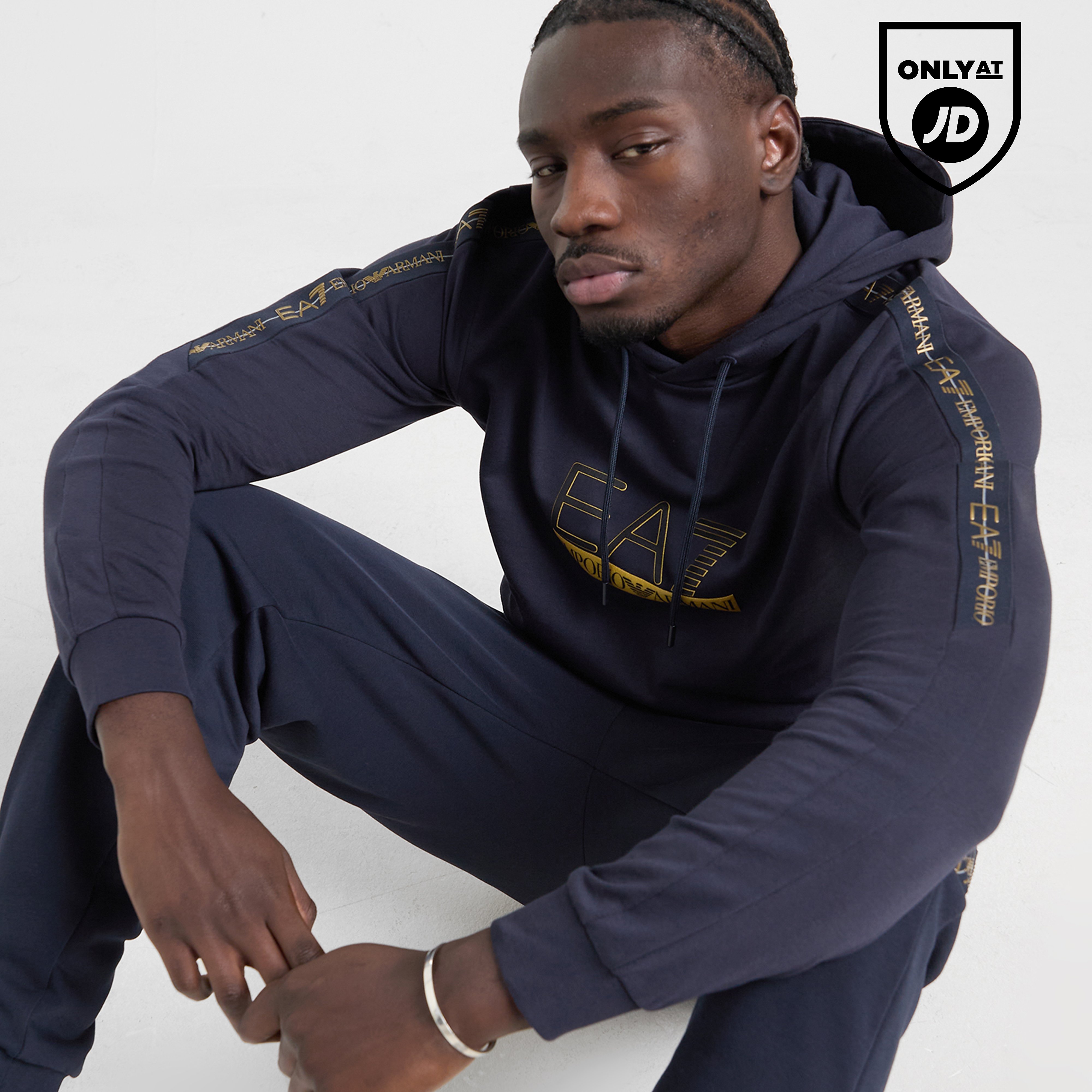 EA7 Emporio Armani Tape Large Logo Overhead Hoodie