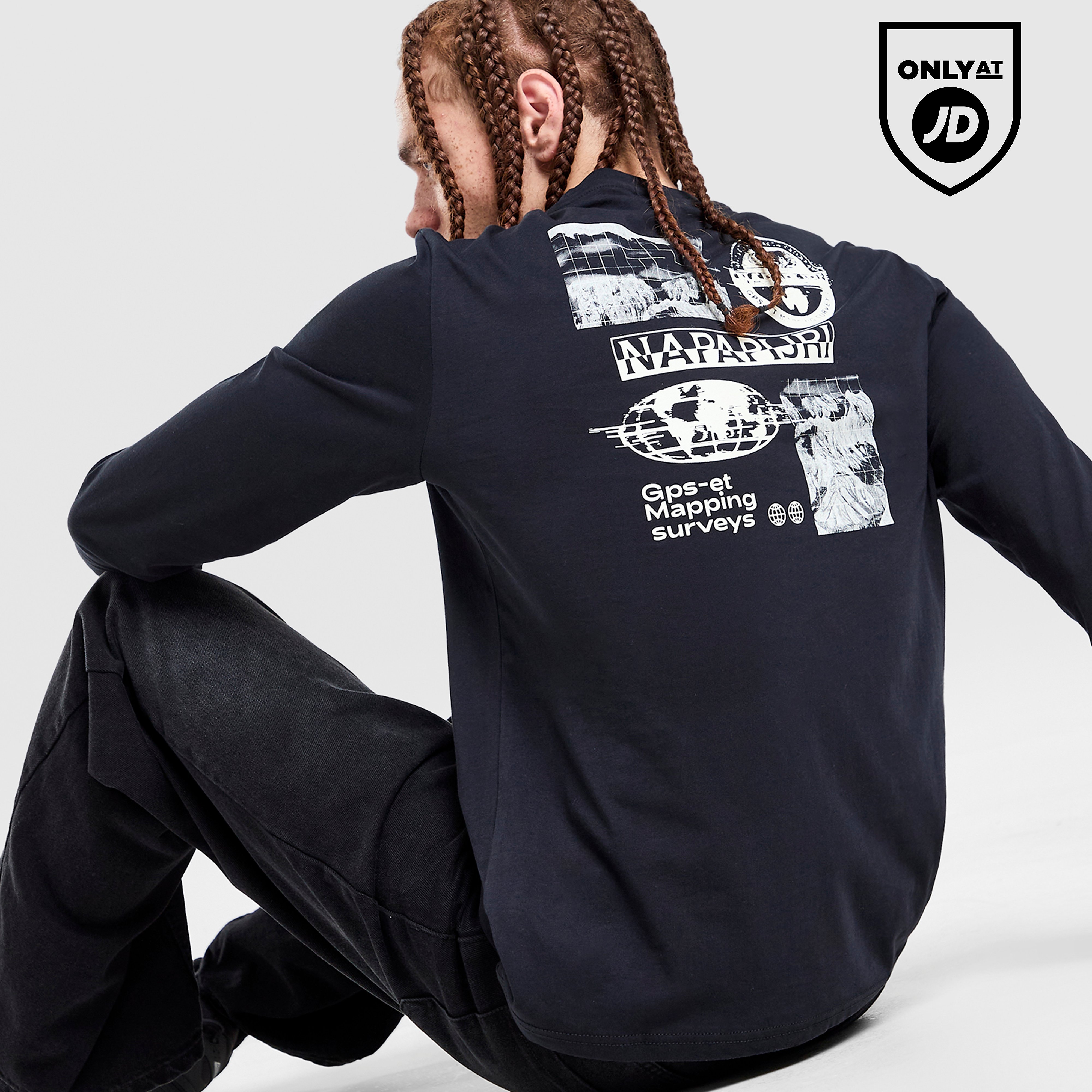 Napapijri Grid Back Print Long Sleeve T-Shirt