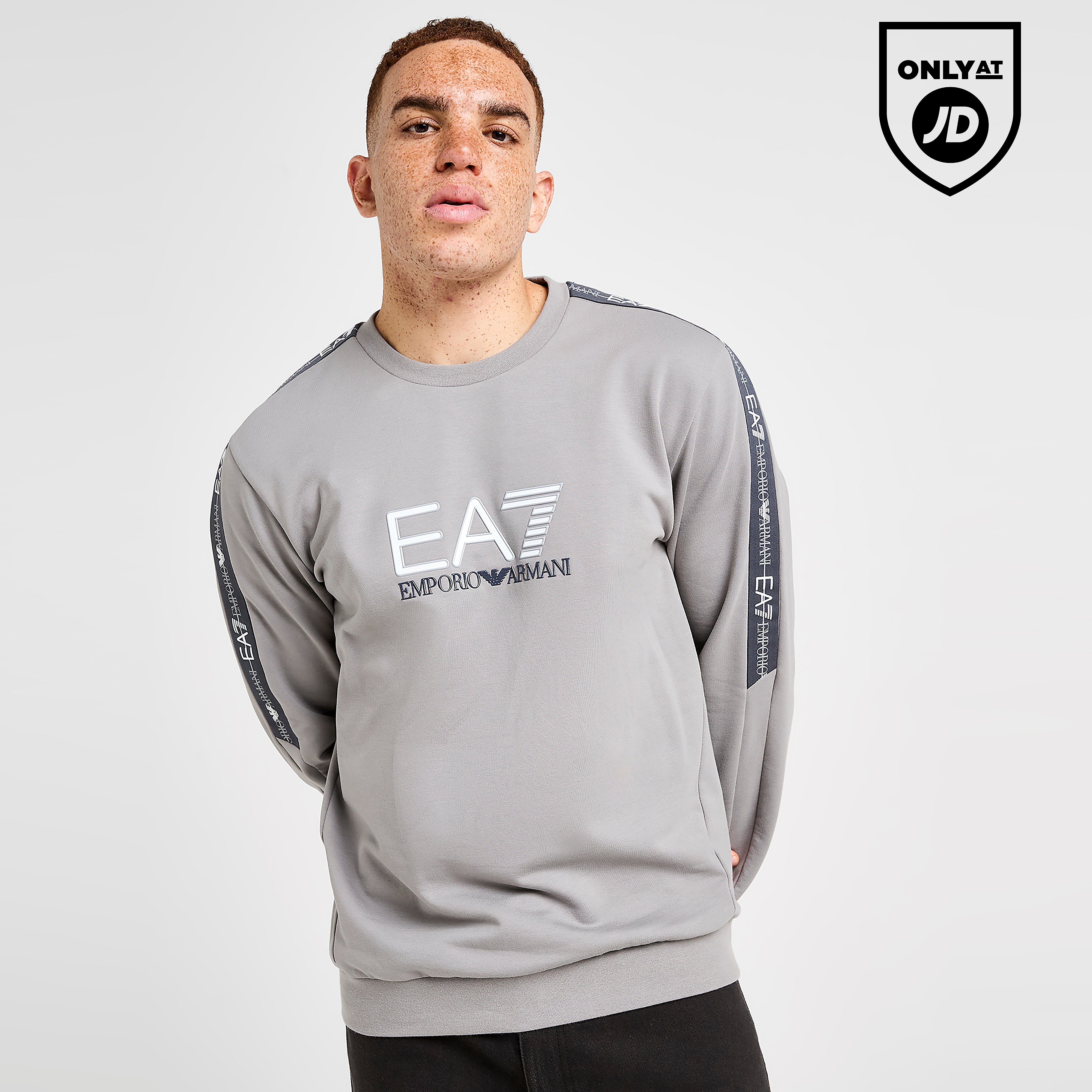EA7 Emporio Armani Tape Large Logo Crew Sweatshirt
