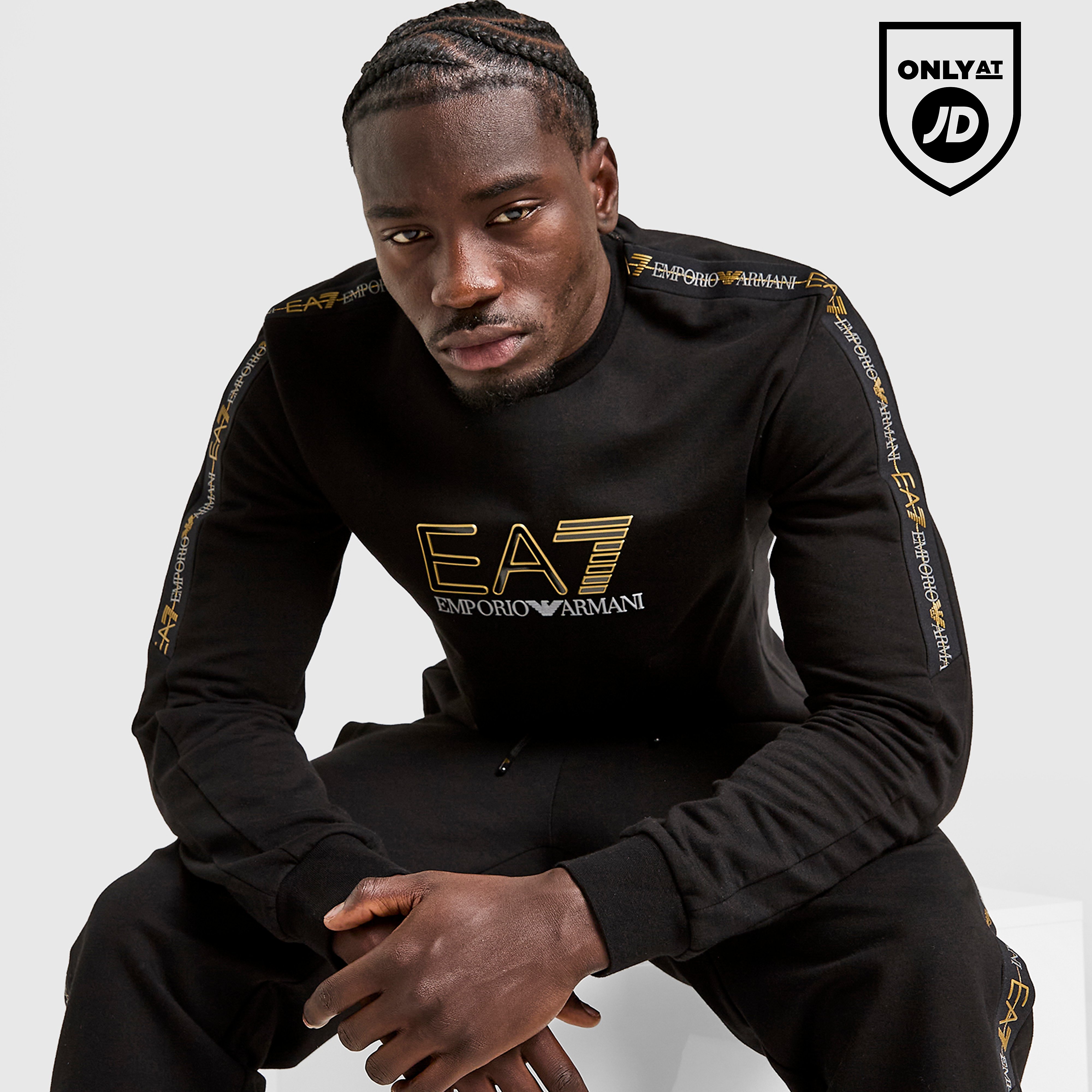 EA7 Emporio Armani Tape Large Logo Crew Sweatshirt