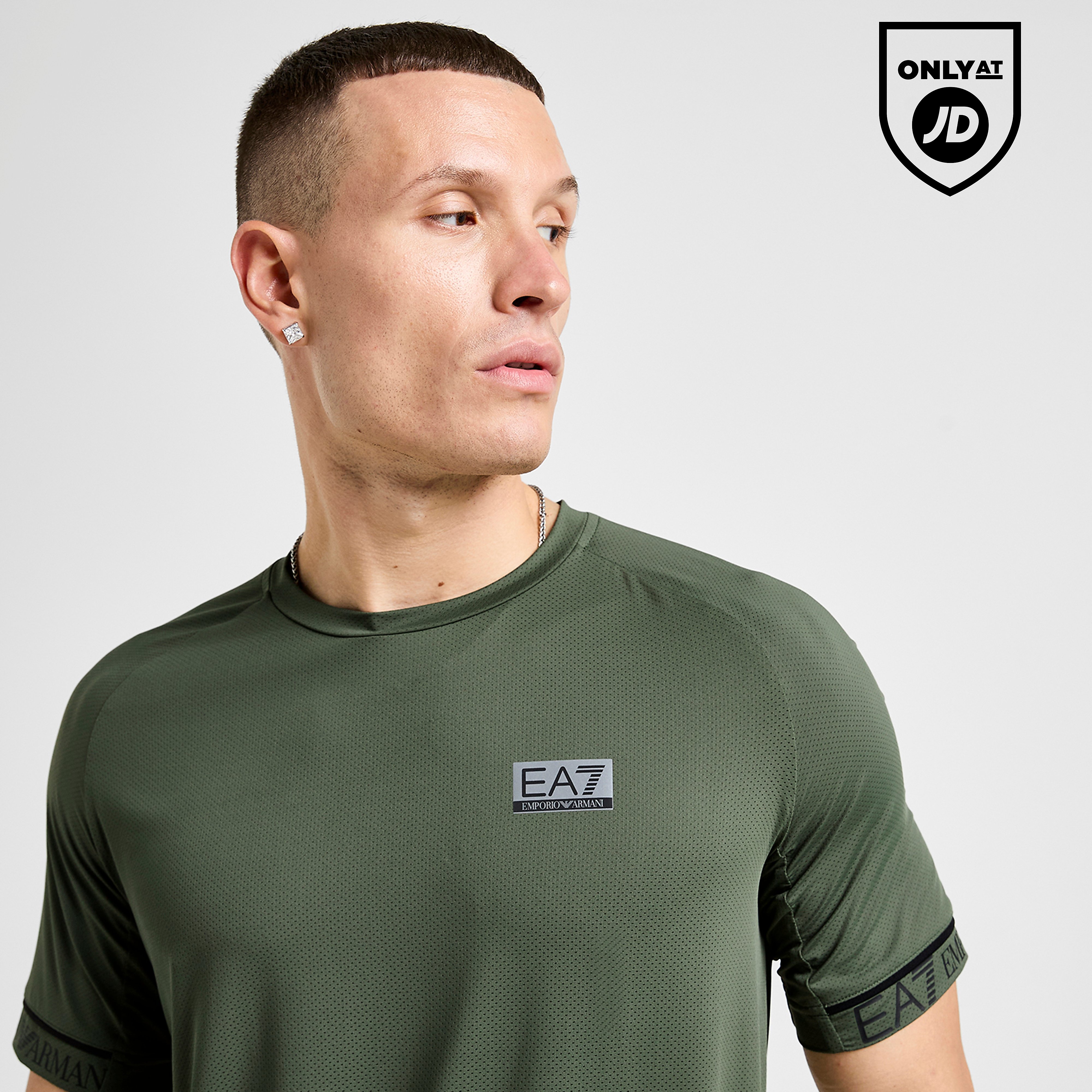 EA7 Emporio Armani Tape Sleeve Poly T-Shirt