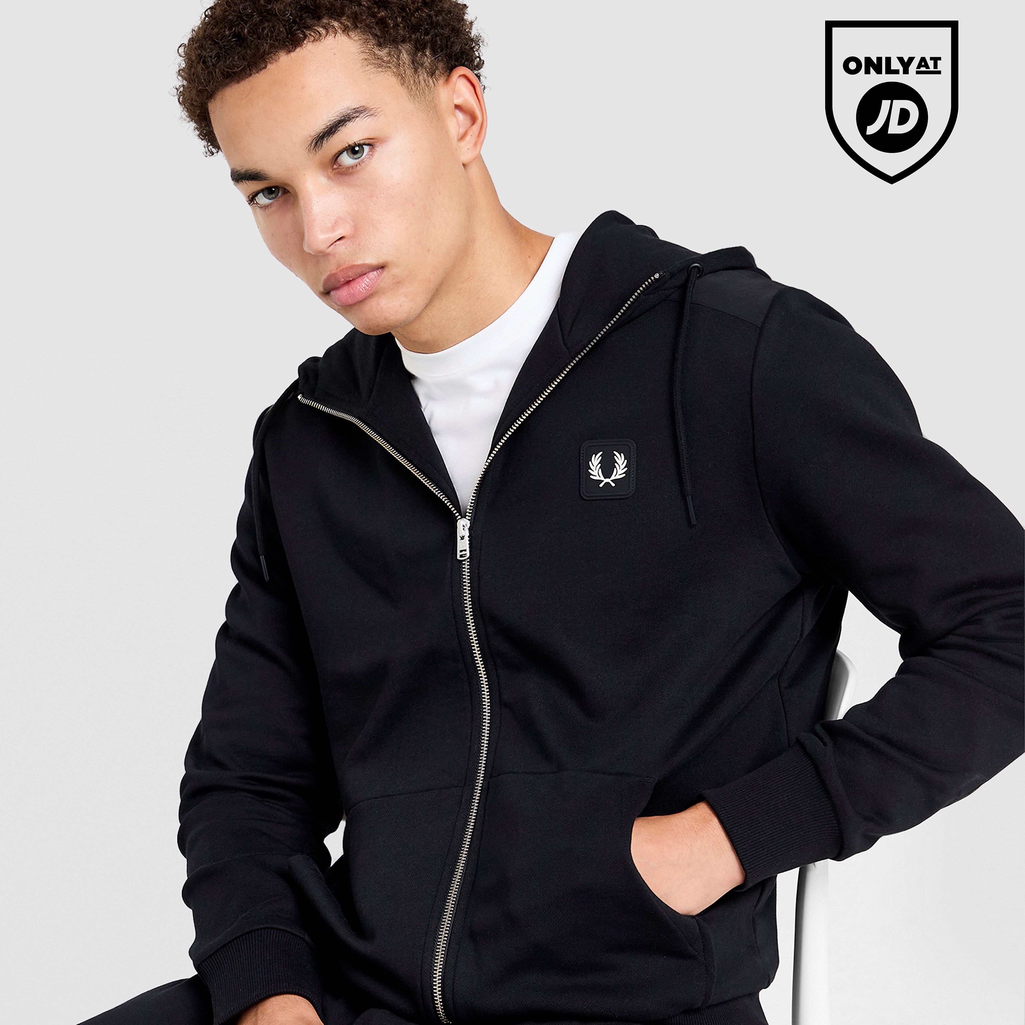 Fred Perry Badge Full Zip Panel Hoodie