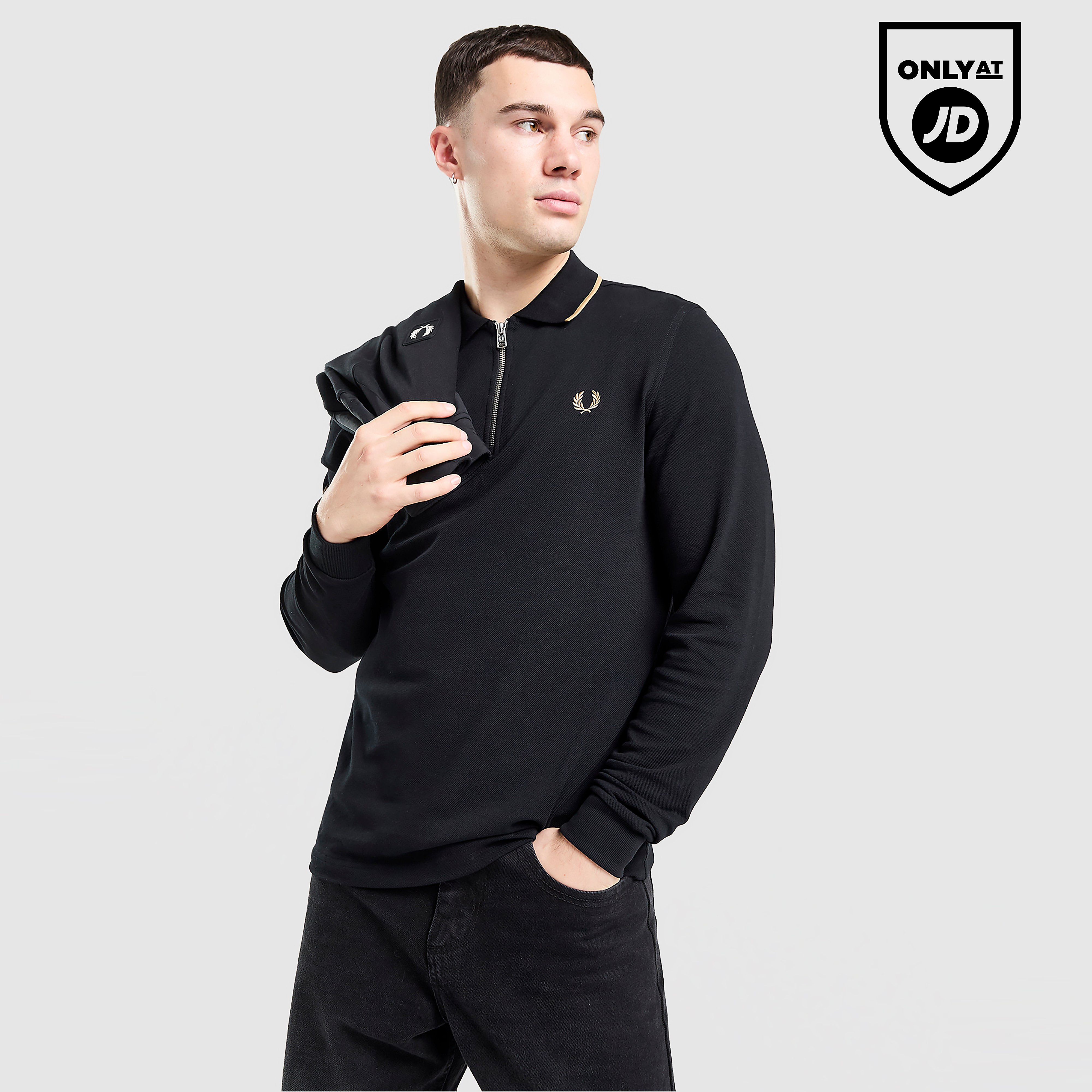 Fred Perry Long Sleeve Zip Polo Shirt