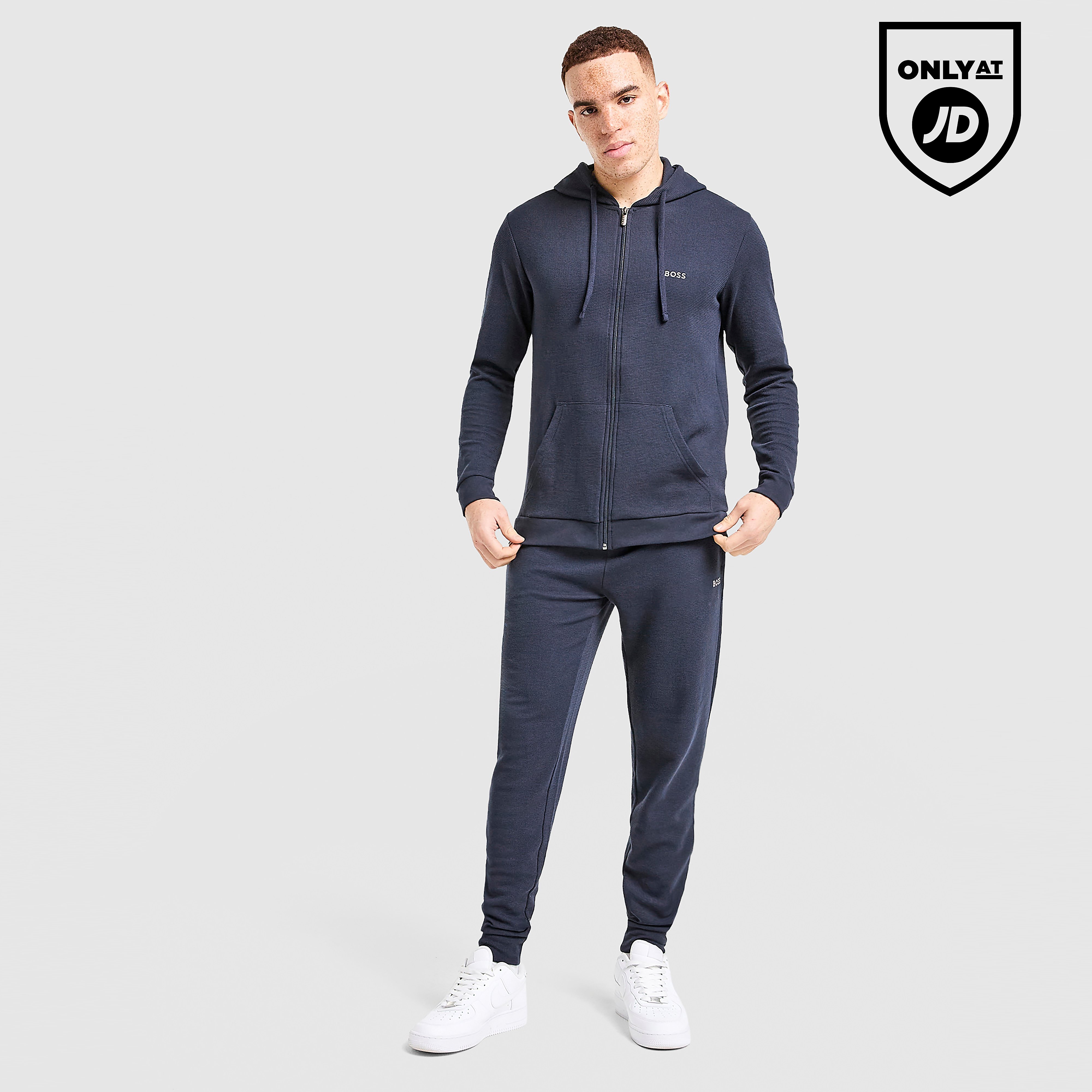 BOSS Waffle Full Zip Hooded Tracksuit