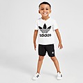White/Black adidas Originals Trefoil T-Shirt/Shorts Set Infant