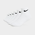 White Nike 6 Pack Ankle Socks Children