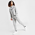 Grey/Grey/White Nike Girls' Sportswear Tech Fleece Joggers Junior