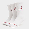 White Jordan 3 Pack Crew Socks Junior