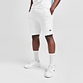 White Lacoste Fleece Core Shorts