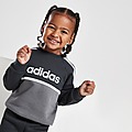 Black adidas Linear Colour Block Crew Tracksuit Infant