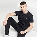 Black Fred Perry Twin Tipped Ringer Short Sleeve T-Shirt