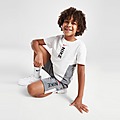 White Nike Hybrid T-Shirt/Shorts Set Children