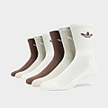 Brown/Brown/Grey/White adidas Originals 6-Pack Trefoil Cushion Crew Socks