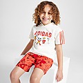 White/Red adidas Mickey Mouse T-Shirt/Shorts Set Children