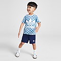 Blue adidas Originals Mono All Over Print T-Shirt/Shorts Set Infant