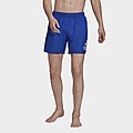 Blue/White adidas CLX Short Length Swim Shorts