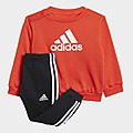 Red/White adidas Girls' Badge of Sport Crew Tracksuit Infant
