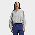 Grey/Grey adidas Essentials Crew Fleece Sweatshirt