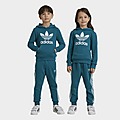 Brown/Blue adidas Adicolor Hoodie Set Kids