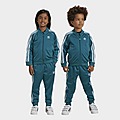 Brown/Blue adidas Adicolor SST Track Suit Kids