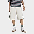 White adidas '80s Loose Buttoned 3-Stripes 11-Inch Bermuda Shorts