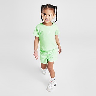 JDEFEG Teen Girl Outfits Toddler Baby Boy Girl Clothes Summer Knit Short  Sleeve Buttons T Shirt Elastic Waist Shorts Set Outfits Matching Girls