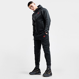Nike Sweatpants NSW Tech Fleece - Smoke Grey/Bright Crimson/Black Kids