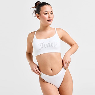 White JUICY COUTURE Cotton Logo Bralette - JD Sports Global