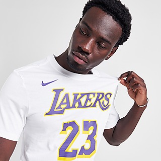 White Nike NBA LA Lakers James #23 T-Shirt