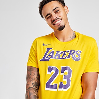 Nike Basketball NBA LA Lakers hooded long sleeve top in yellow