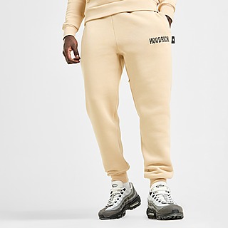 White Fleece Core Jogger Pants, Men's Joggers