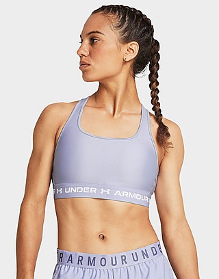 Under Armour Women'sMid Crossback Block Sports Bra - Victory Blue / Bl -  The Athlete's Foot