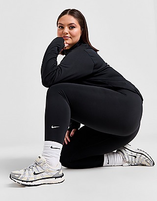 Nike Women's One Tights Plus (Black/White, Size 2X), Women's