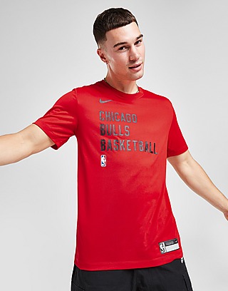 Men's Chicago Bulls Nike White Courtside Performance Block T-Shirt