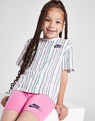 Nike Girls' Stripe T-Shirt/Shorts Set Children