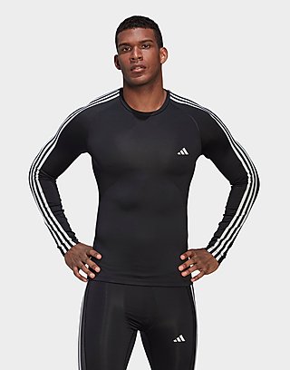 adidas Techfit 3-Stripes Training Long Sleeve Tee