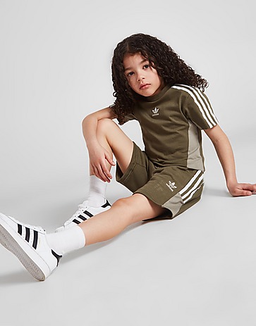 adidas Originals Chevron Colour Block T-Shirt/Shorts Set Children