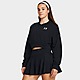 Black Under Armour Long-Sleeves UA Rival Terry OS Crop Crw