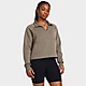Brown/Grey Under Armour Fleece Tops Unstoppable Flc Rugby Crop