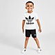White/Black adidas Originals Trefoil T-Shirt/Shorts Set Infant
