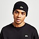 Black Lacoste Ribbed Beanie