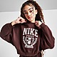Brown Nike Girls' Trend Fleece Crew Sweatshirt Junior