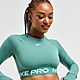 White Nike Training Pro Long Sleeve Crop Top
