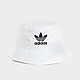 White adidas Originals Adicolor Trefoil Bucket Hat