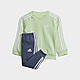 Green/Green/White adidas Essentials 3-Stripes Jogger Set Kids