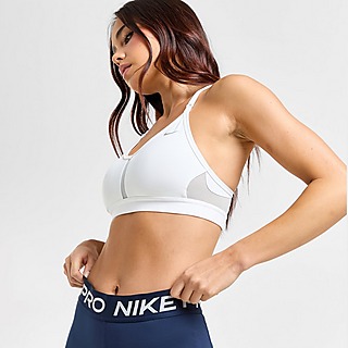 Nike Performance INDY V NECK BRA - Light support sports bra - picante  red/picante red/white/red 