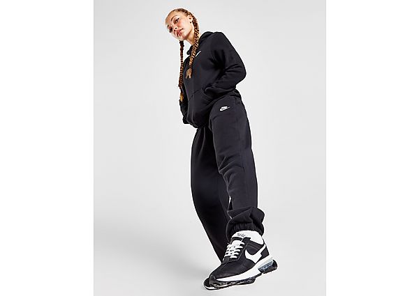 Nike Sportswear Club Fleece Oversized joggingbroek met halfhoge taille voor dames Black White- Dames