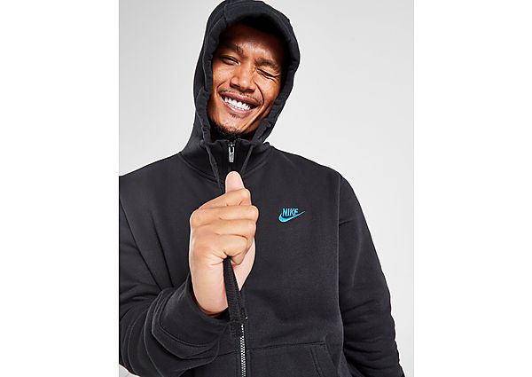 Nike Sportswear Club Fleecehoodie met rits over de hele lengte voor heren Black Photo Blue- Heren