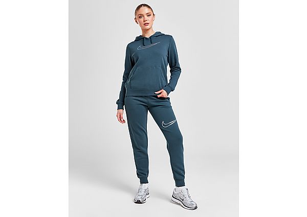 Nike Sportswear Club Fleece glanzende damesbroek met halfhoge taille Green- Dames