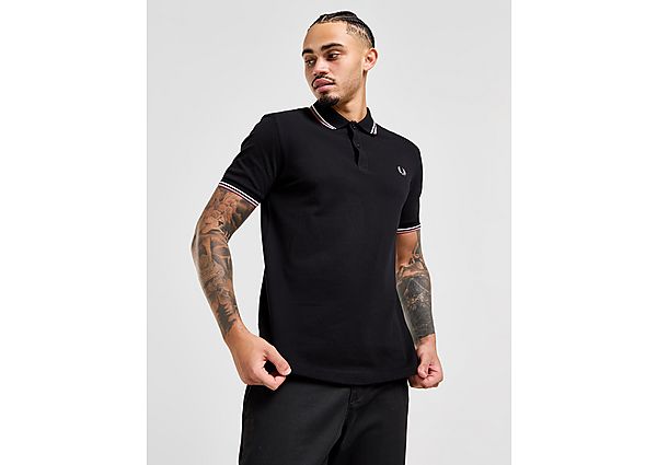 Fred Perry Twin Tipped Short Sleeve Polo Shirt Heren Black- Heren